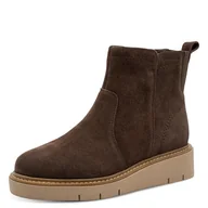 Kozaki damskie - TAMARIS Damskie buty Comfort Boot Flat Półdługie kozaki, Mocca Suede, 41 EU, Mocca Suede, 41 EU - miniaturka - grafika 1