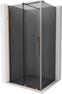 Mexen Velar kabina prysznicowa rozsuwana 140x90 cm, grafit, różowe złoto - 871-140-090-41-60 - Kabiny prysznicowe - miniaturka - grafika 1