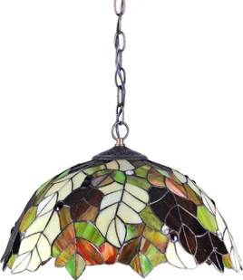 Witrażowa lampa wisząca z motywem liści - 13X S993 Tida - Lampy stojące - miniaturka - grafika 1