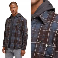 Koszule męskie - Lee LEESURE SHIRT Dusty Navy CIEMNA KOSZULA W KRATĘ REGULAR FIT M - miniaturka - grafika 1