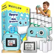 Aparaty natychmiastowe - Aparat natychmiastowy Maxilow Drukuś 2.0 Niebieski + 13 rolek - miniaturka - grafika 1