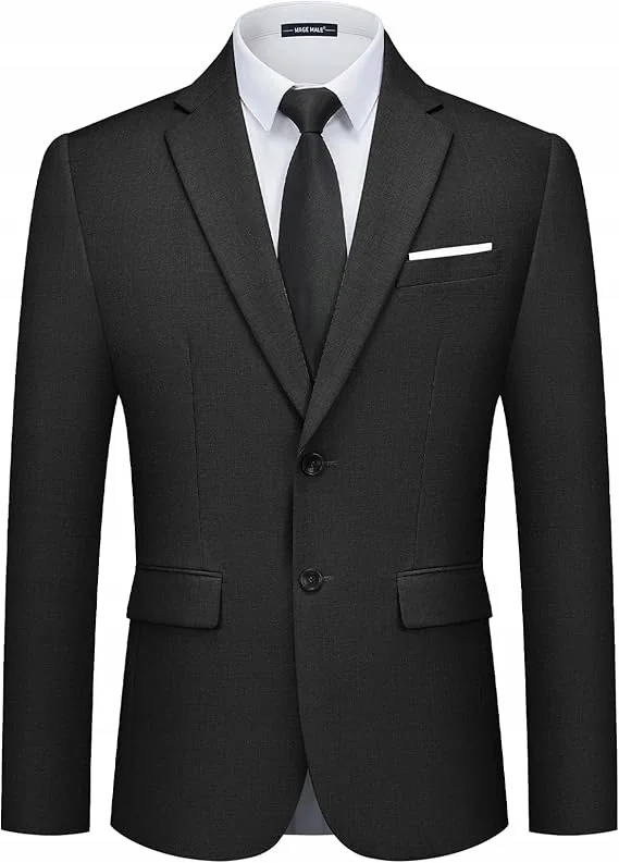 MARYNARKA MĘSKA M slim fit 2 guziki czarna sportowa na wesele ślubna