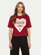 Koszulki i topy damskie - Guess T-Shirt V5RI01 I3Z14 Beżowy Regular Fit - miniaturka - grafika 1