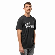 Koszulki męskie - Męska koszulka Jack Wolfskin BRAND T M black - S - miniaturka - grafika 1