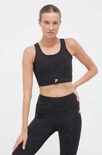 Fila biustonosz sportowy Reboredo kolor czarny wzorzysty - Bielizna sportowa damska - miniaturka - grafika 1