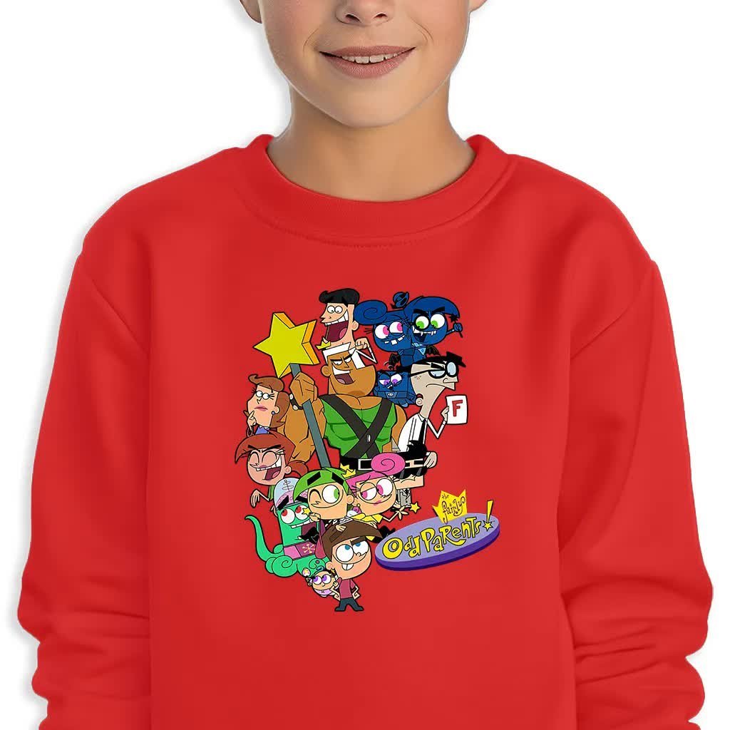 Bluza Dziecięca Czerwona Wróżkowie Chrzestni Postacie Wz -164 Cm (14-15)