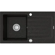 Zlewozmywaki - Mexen Pablo zlewozmywak granitowy 1-komorowy z ociekaczem 752 x 436 mm, czarny/złoty metalik - 6510751010-75 - miniaturka - grafika 1