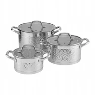 Zestawy garnków i patelni - 68743 Komplet garnków ze stali nierdzewnej Bubble 6-elementowy AMBITION - miniaturka - grafika 1
