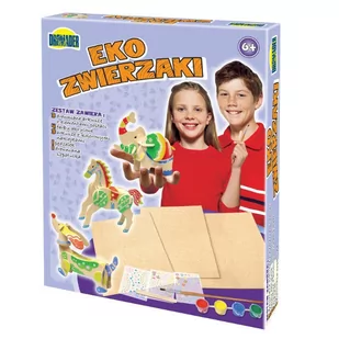 Dromader Zwierzaki Eko drewniane w pudełku 00722 - Zabawki kreatywne - miniaturka - grafika 1