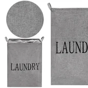 Kosze na bieliznę - Kosz na pranie 81 L Springos pojemnik z uszami szary - miniaturka - grafika 1