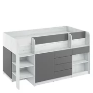 Łóżka dla dzieci i młodzieży - Łóżko Piętrowe Smile Lewe Craft Biały / Grafit MebloCross - miniaturka - grafika 1