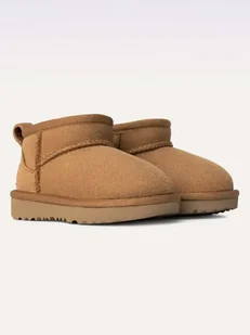 UGG Botki "Classic Ultra Mini" w kolorze jasnobrązowym ze skóry owczej - Botki damskie - miniaturka - grafika 1