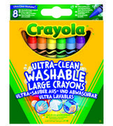 Kredki, ołówki, pastele i pisaki - Crayola, kredki świecowe grube zmywalne, 8 kolorów - miniaturka - grafika 1