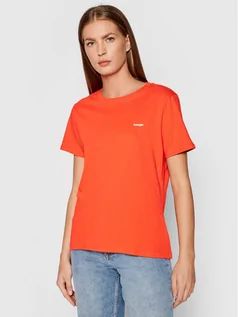 Koszulki i topy damskie - Wrangler T-Shirt Sign Off Tee W7Q0D3 Czerwony Regular Fit - grafika 1