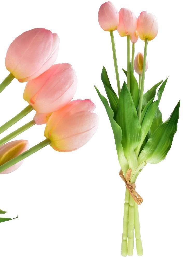 VIRIDIS Kwiat sztuczny Bukiet 5 tulipanów różowe 40cm