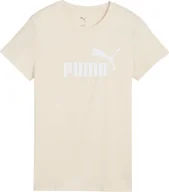 Koszulki i topy damskie - Koszulka damska Puma ESS No.1 Logo Tee beżowa 682371 87 S - miniaturka - grafika 1