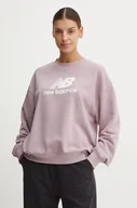 Bluzy damskie - New Balance bluza damska kolor fioletowy z nadrukiem WT41503ICW - miniaturka - grafika 1