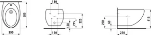 Laufen Ilbagnoalessi Bidet podwieszany czarny mat H8309717163041 - odbiór osobisty: Kraków, Warszawa - Bidety - miniaturka - grafika 1