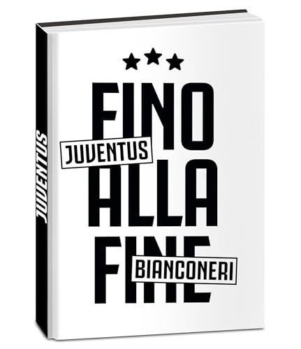 Seven Juventus Standardowy dziennik szkolny Juventus 12 miesięcy, biało-czarny, twarda okładka, oficjalny produkt, akcesoria do plecaka, chłopiec