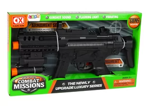 Duży Pistolet Karabin Maszynowy na baterie Światło Dźwięk Wibracje - Zabawki militarne - miniaturka - grafika 3