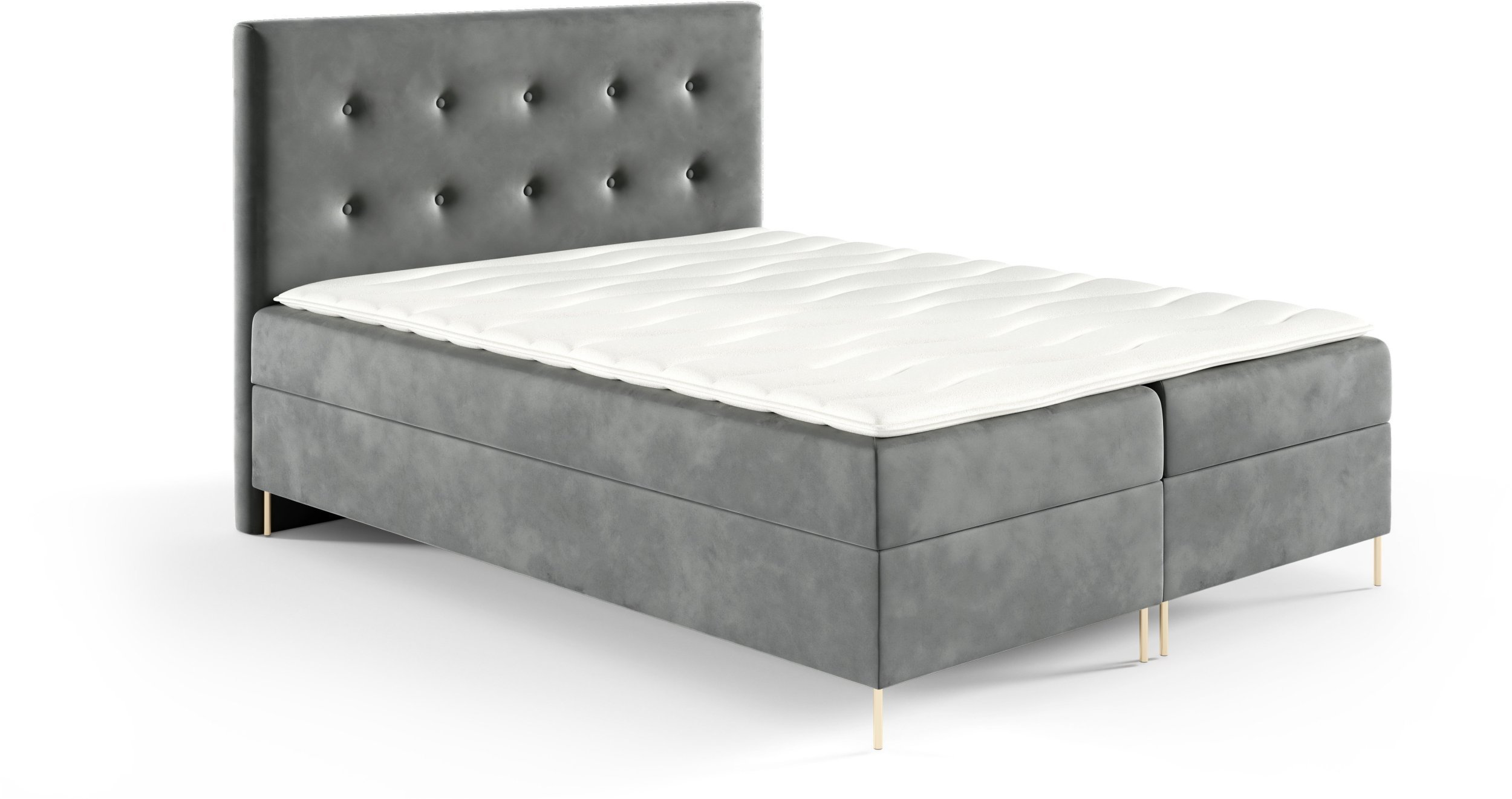 Łóżko kontynentalne Louis Box 200x200 z nogami riviera 91