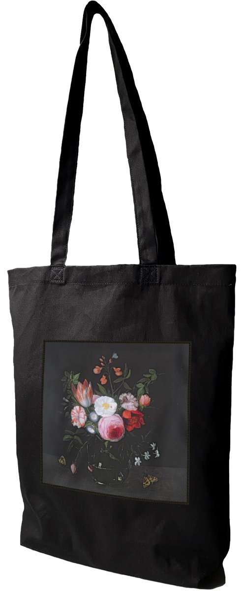 Torba z naszywką Wiosenne kwiaty w szklanym wazonie Jan van Kessel (starszy)