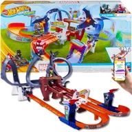 Zabawki konstrukcyjne - Tor Wyścigowy Hot Wheels Raceverse Spider-Man Z Pętlą I Wirówką Spider-Gwen + Auto Die-Cast Emocjonujące Wyścigi Od 4 Lat + Ebook - miniaturka - grafika 1
