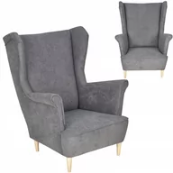 Fotele - Skandynawski fotel uszak MAX w kolorze szarym - miniaturka - grafika 1