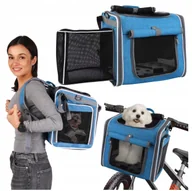 Torebki damskie - Transporter na rower plecak torba fotelik do auta dla psa kota duży mocny - miniaturka - grafika 1