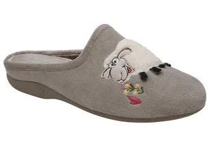 Kapcie SANITAL FLEX Z24161X Peral Sheep Lamb Beżowe Pantofle domowe Ciapy zdrowotne - Kapcie damskie - miniaturka - grafika 1