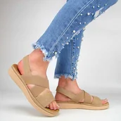 Sandały damskie - JEZZI 24SD98-7141 sandały damskie płaskie comfort - miniaturka - grafika 1