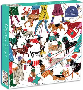 Galison Winter Dogs 500 Piece Puzzle - Pozostałe książki - miniaturka - grafika 1