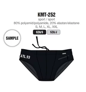 SLIPY KĄPIELOWE ATLANTIC KMT-252 (kolor szary, rozmiar XL) - Kąpielówki męskie - miniaturka - grafika 1