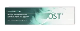 OST, roztwór wiskoelastyczny do iniekcji do przestrzeni stawowej 0,02g/2 ml, 1 ampułkostrzykawka  9039127 - Stawy, mięśnie, kości - miniaturka - grafika 1