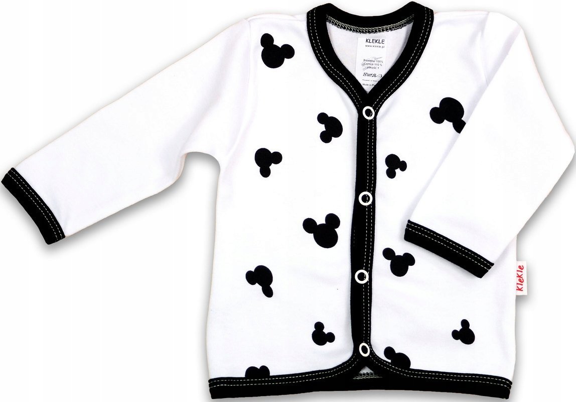KAFTANIK koszulka ROZPINANY Myszka BIEL 68 KLEKLE