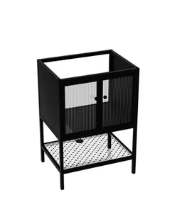 Szafka łazienkowa z umywalką Domino Bokser 60 cm czarny - Szafki łazienkowe - miniaturka - grafika 1
