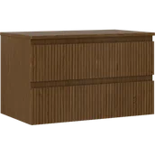 Szafki łazienkowe - Mexen Rivel szafka łazienkowa podumywalkowa 80 cm z blatem, 2 szuflady, ryflowana , orzech - 91A20-08047-2-BFFC86 - miniaturka - grafika 1