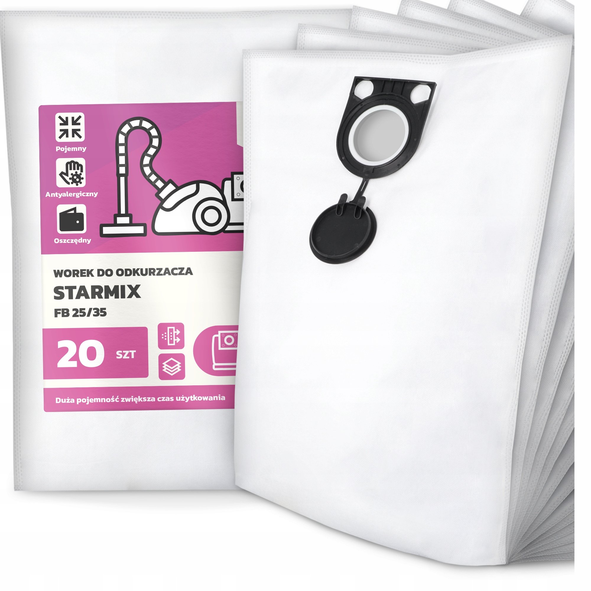 20x Worek do Odkurzacza Starmix Fb 25/35 Syntetyczny Pojemny Mocny Worki G9