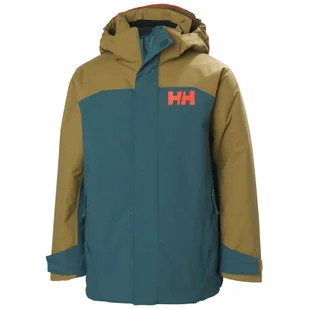 Helly Hansen Level, kurtka narciarska, juniorska, ciemnozielony/brązowy - Kurtki narciarskie - miniaturka - grafika 1