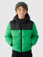 Kurtki i płaszcze dla chłopców - 4F Kurtka puchowa z wypełnieniem syntetycznym chłopięca - zielona 158 (12-13 lat) - miniaturka - grafika 1