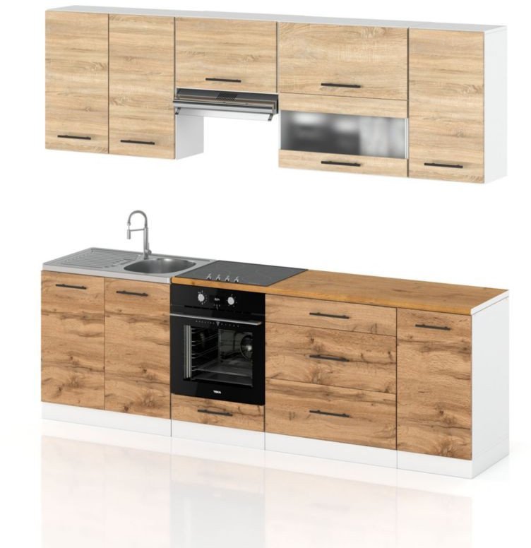 Meble Kuchenne Młodzieżowe Kuchnia Robo Lux 2.6m Modułowa Dąb Sonoma Wotan