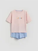 Piżamy dla dziewczynek - Reserved - Bawełniana piżama dwuczęściowa - różowy - miniaturka - grafika 1