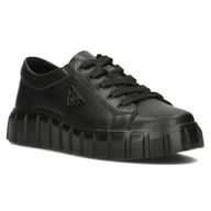 Sneakersy damskie - Buty damskie sneakersy na platformie skórzane czarne Filippo DP4670/23-37 - miniaturka - grafika 1