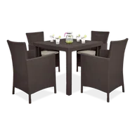 Meble ogrodowe - Komplet ogrodowy IOWA/MELODY QUARTET 4+1 Brown - miniaturka - grafika 1