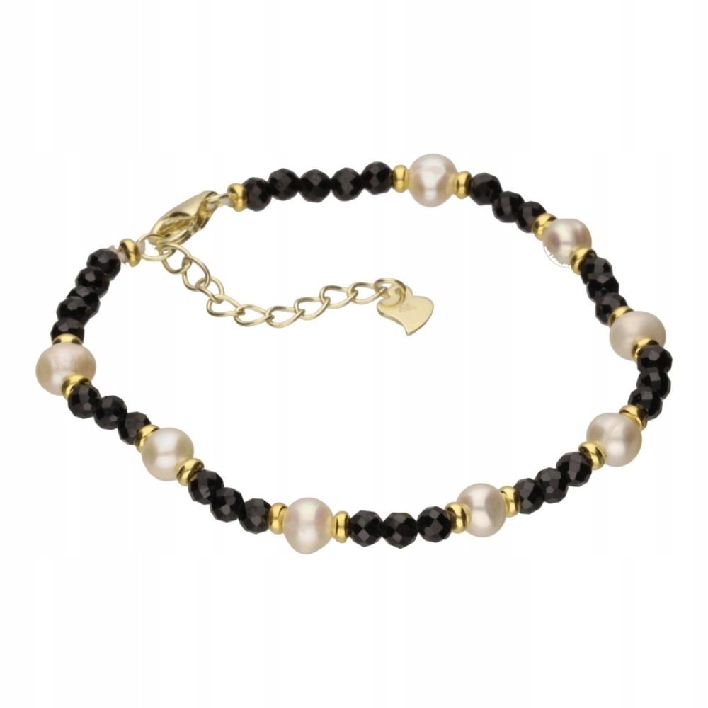 Bransoletka z kamieni naturalnych srebro 925 na prezent 4.37 g perły spinel