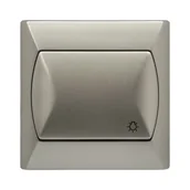 Wyłączniki światła i elektryczne - Ospel Przycisk światło AKCENT satyna - miniaturka - grafika 1