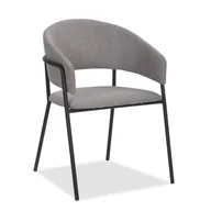 Krzesła - Krzesło tapicerowane glamour szenilowe OVO szare - miniaturka - grafika 1