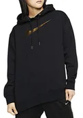 Bluzy damskie - Nike Damska bluza Bb Shine czarny czarny/złoty (black/metallic gold) S - miniaturka - grafika 1