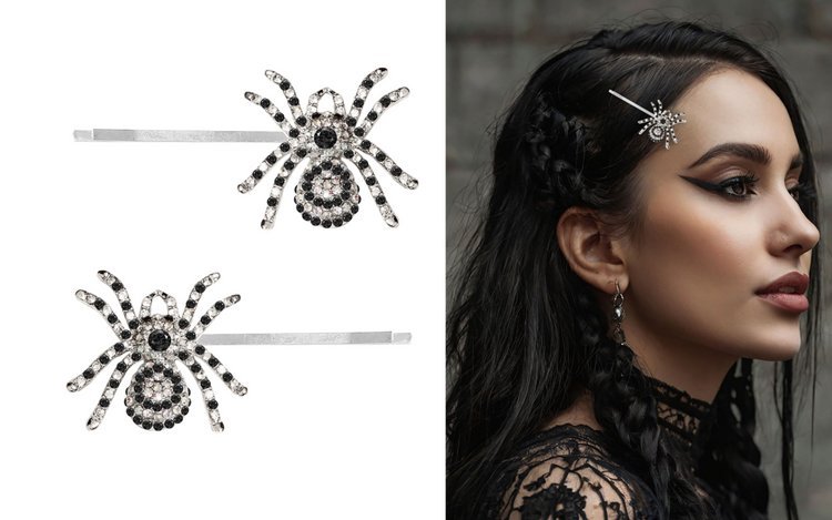 Spinki do włosów 2 sztuki Pająk Halloween