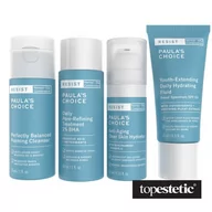 Zestawy kosmetyków damskich - Paulas Choice Resist Anti-Aging Travel Kit Combination Oily ZESTAW Pianka 30 ml + Kuracja normalizująca 30 ml + Fluid nawilżający 15 ml + Krem nawilżający 10 ml - miniaturka - grafika 1